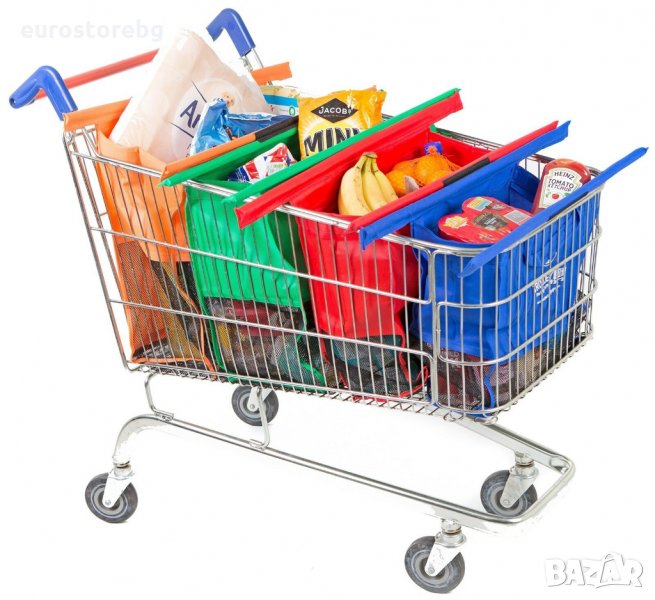 Комплект 4 броя пазарски чанти за многократна употребата, Original Vibe TB001, снимка 1