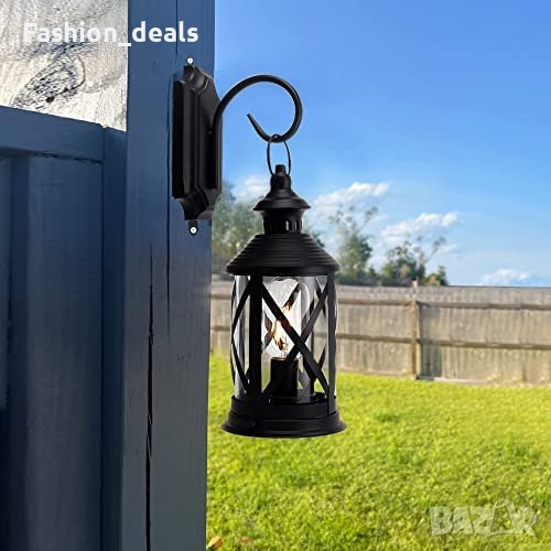 Нов Висящ фенер Външна безжична метална стенна лампа Винтидж декор, снимка 1