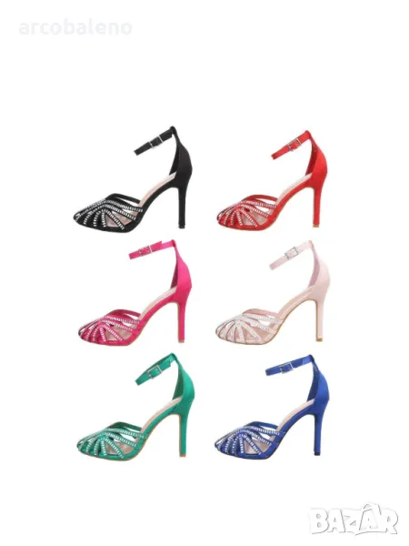 Дамски елегантни сандали на висок ток, 6цвята , снимка 1