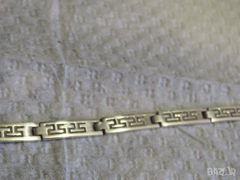 Старинна красива мъжка сребърна гривна с шарката на Версаче сребро, снимка 1