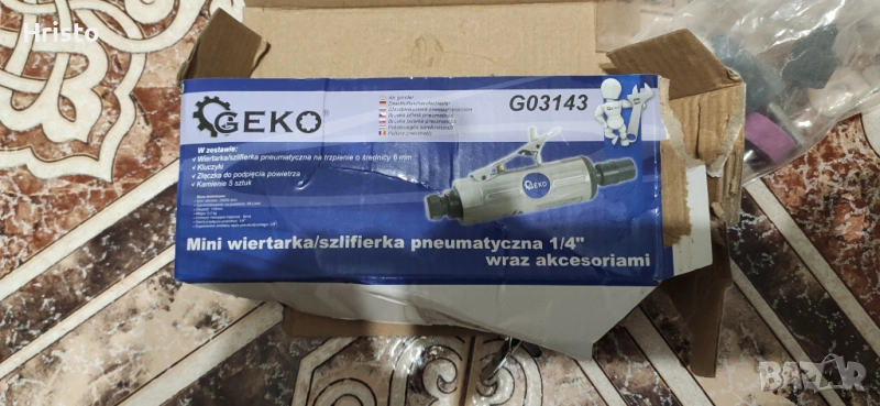 Мини пневматичен прав шлайф GEKO G03143, 25000 об./мин, 6.3 бара, снимка 1