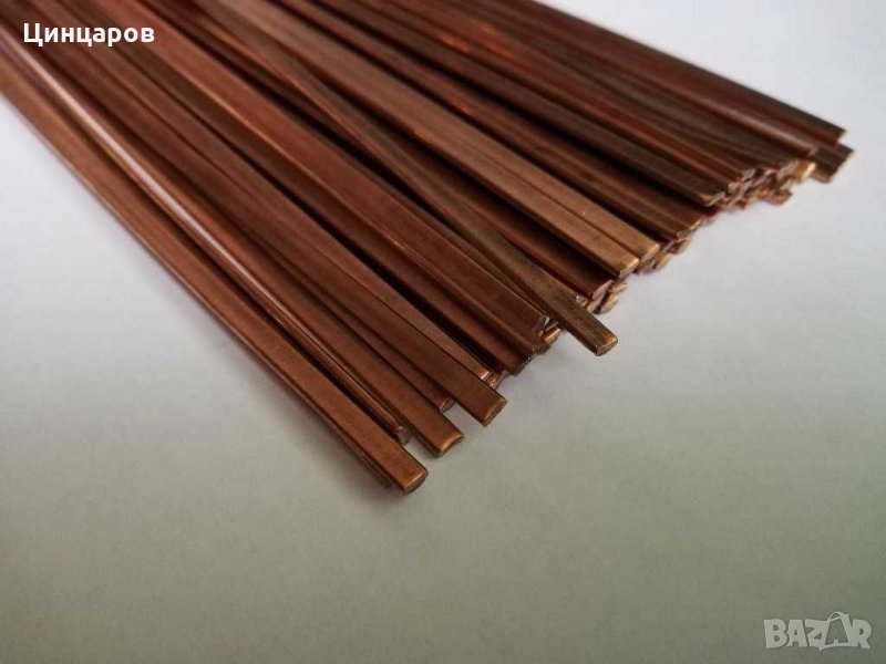 Припой медно-фосфорен плосък 1.3x3.2x500мм,необмазан с флюс, снимка 1