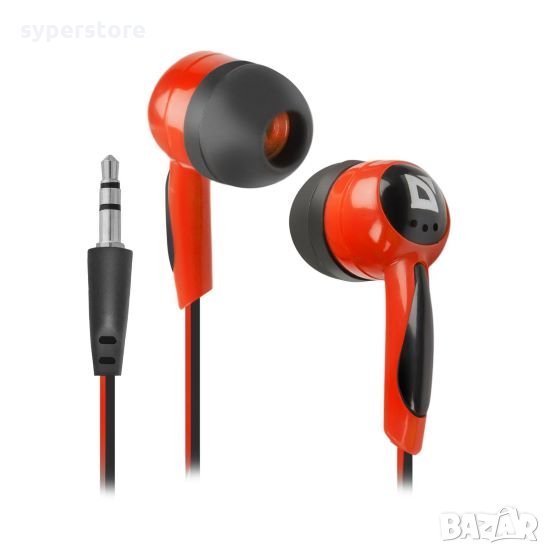 Слушалки Defender Basic 604 черни/червени тапи за уши In-earphone, снимка 1