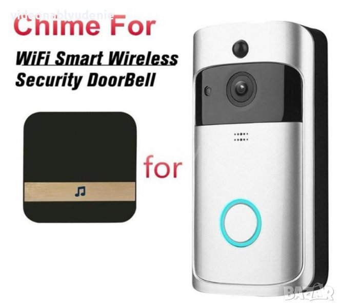 Вътрешен Злектронен Звънец с Wi-Fi Свързване към Смарт Видеодомофон 25~110db 52 Мелодии 4 Нива Сила, снимка 1