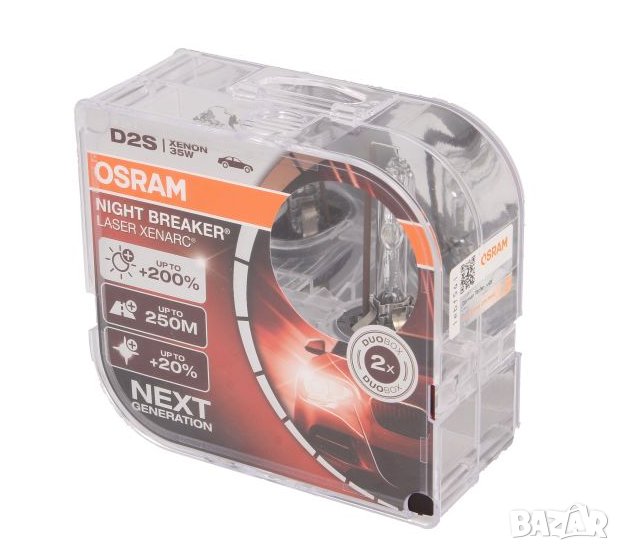 Osram D2S +200% Night Breaker Laser ксенон крушки 2бр., снимка 1