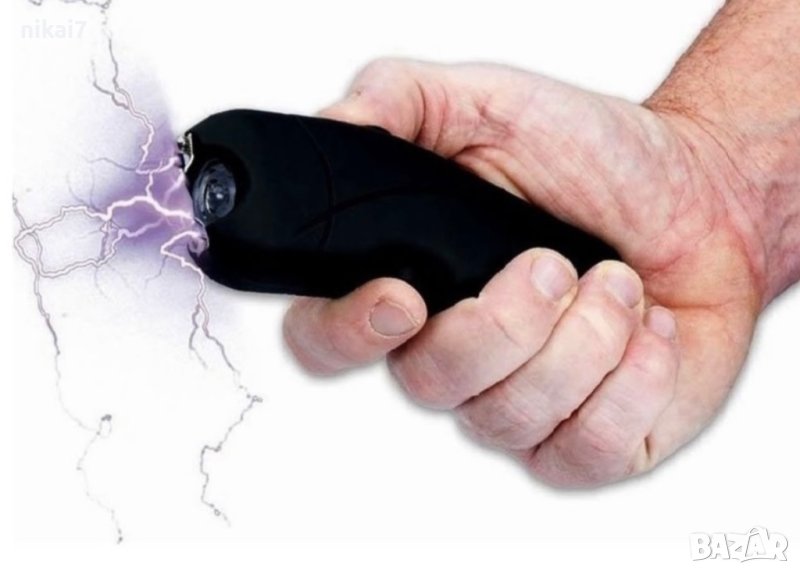 мощен електрошок удобен дизайн с лед фенер кальо за колан оцеляване, снимка 1
