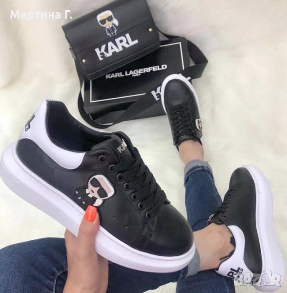Karl Lagerfeld Черни Кецове Дамски Спортни Обувки Маратонки Карл Лагерфелд, снимка 1