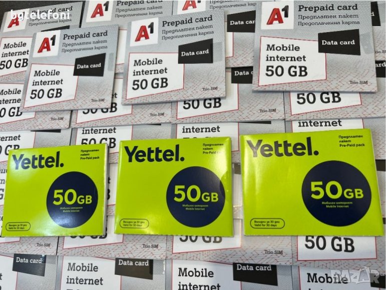 50GB интернет карта за 30дни на A1 и Yettel, снимка 1