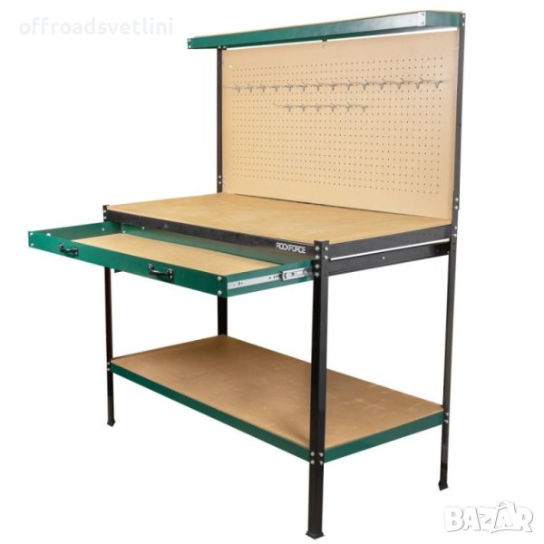 Немска Работна маса с чекмедже и панел за инструменти с кукички, снимка 1