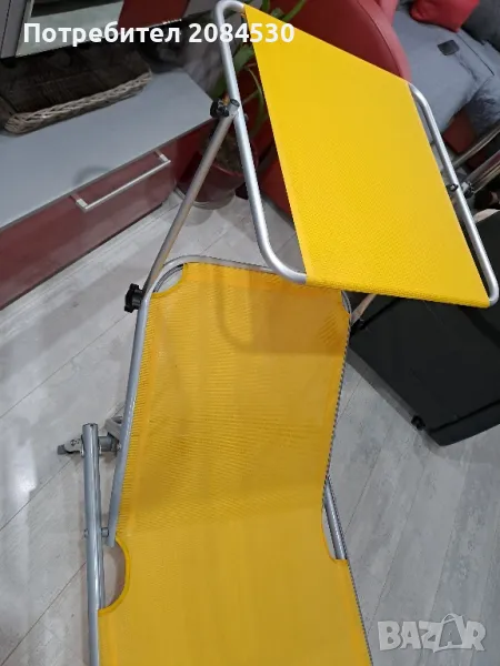 Алуминиев шезлонг със сенник 187/62см, снимка 1