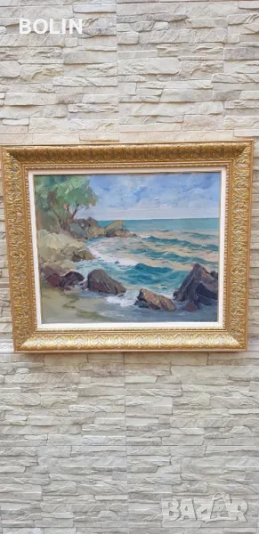 Българска картина- Морски Пейзаж- Наполеон Алеков 1950, снимка 1