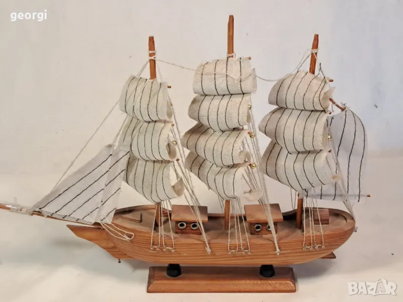 декоративно дървено корабче ветроход 8/4, снимка 1