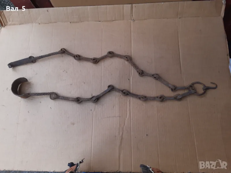 Стара верига за огнище от ковано желязо , здрава, снимка 1