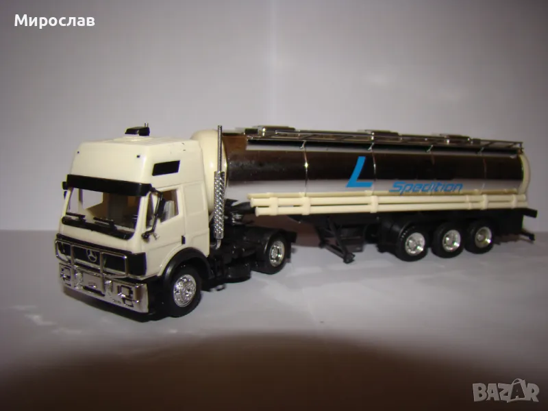 HERPA H0 1/87 MERCEDES ТИР КАМИОН МОДЕЛ КОЛИЧКА ЦИСТЕРНА, снимка 1