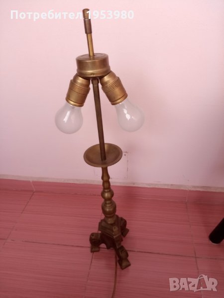 Стара бронзова лампа, снимка 1