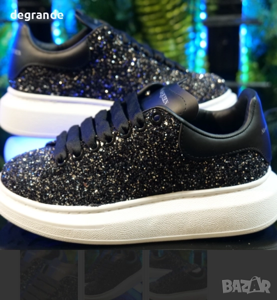 НАМАЛЕНИ Дамски сникърси Alexander McQUEEN цвят черно с камъчета, снимка 1