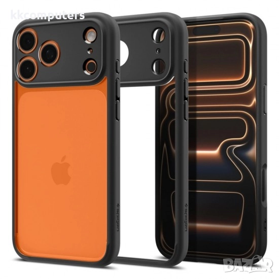 Оригинален кейс Spigen Ultra Hybrid, За iPhone 17 Pro Max (6.9), Черен и Протектор, снимка 1