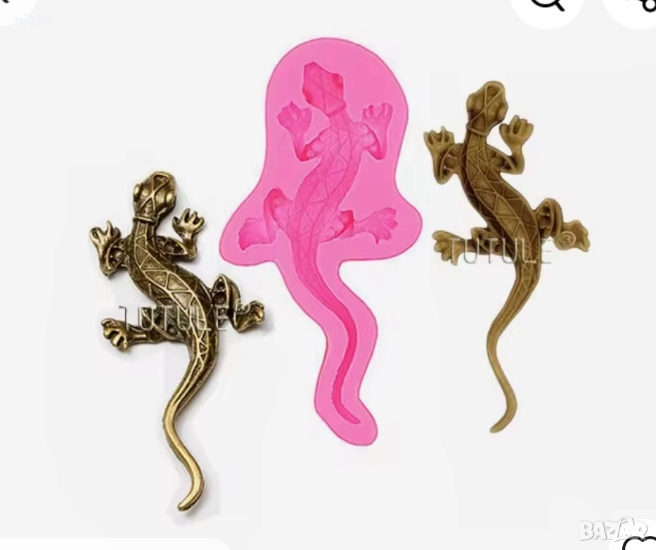 Гущер гущерче силиконов молд форма фондан декорация и украса торта, снимка 1