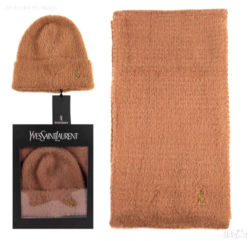 Yves Saint Laurent Комплект Зимна Шапка И Шал - Налични Различни Цветове Код SK414, снимка 1