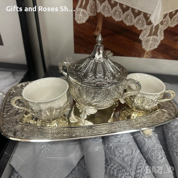 Сет за кафе със сребърно покритие, снимка 1