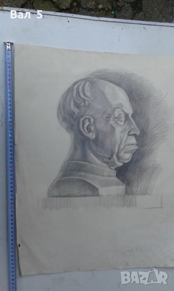 Стара голяма майсторска рисунка с молив, снимка 1