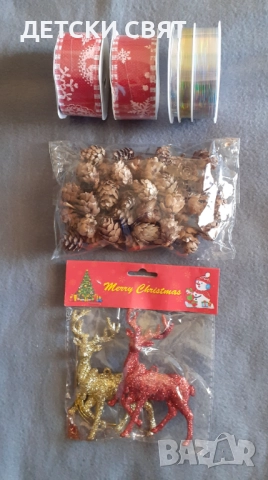 Коледна декорация - панделки,шишарки,мини топки, снимка 8 - Декорация за дома - 52893905