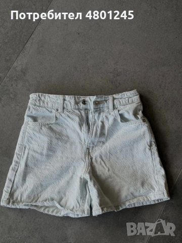 Светли дънкови къси панталони Zara (High Waist)