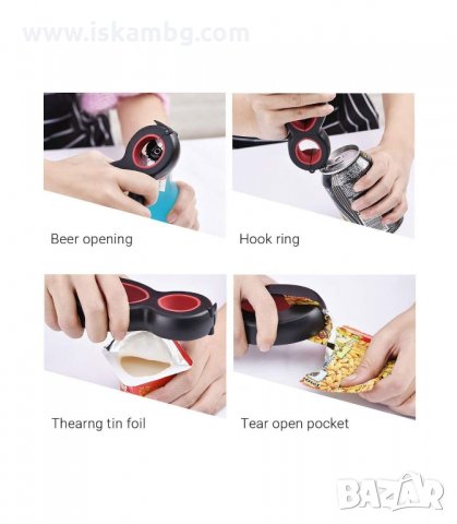 МУЛТИФУНКЦИОНАЛНА ОТВАРАЧКА 6 В 1 ОТ TPR КАУЧУК - код 2858, снимка 2 - Други - 33913190