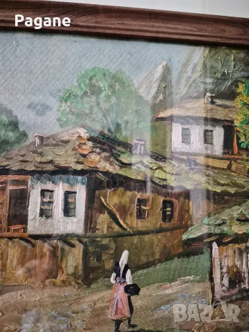 Стара картина масло пейзаж, снимка 4 - Картини - 56140234