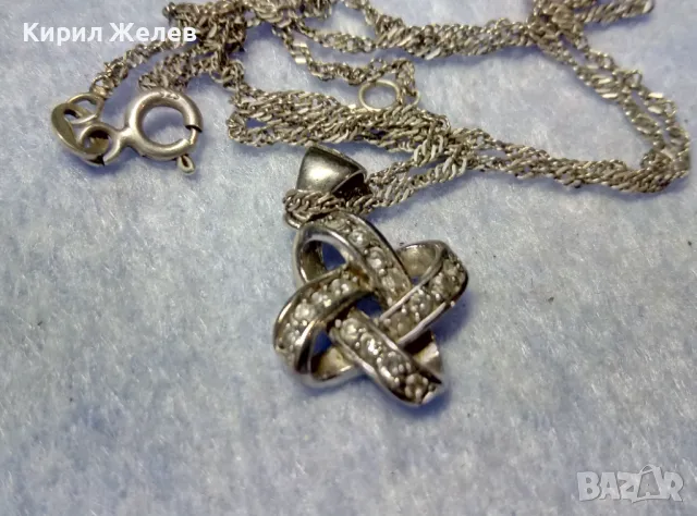 АЖУРЕН СКЪПОЦЕНЕН СРЕБЪРЕН ПЕНДАНТ РОДИРАНО СРЕБРО 925 с ЦИРКОНИ и СРЕБЪРНО 925 ЛАНЧЕ 34816, снимка 5 - Колиета, медальони, синджири - 50335106