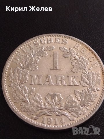 СРЕБЪРНА МОНЕТА 1 марка 1914г. Германска империя Вилхелм втори 37170, снимка 5 - Нумизматика и бонистика - 40465224