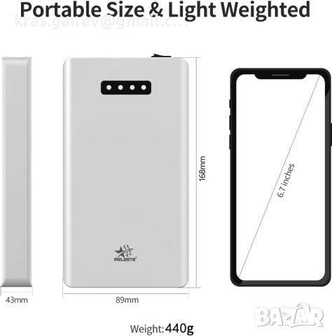 melasta 24V 3350mAh акумулаторна литиево-йонна външна батерия с 12V 9V, снимка 2 - Оригинални батерии - 44281440