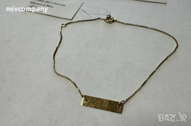 Златна гривна 0.56гр.19см., снимка 4 - Гривни - 54135276