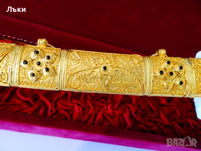 Арабска сабя с ножница,позлата,филигран,2.2 кг.,1 м. , снимка 7 - Антикварни и старинни предмети - 51597502