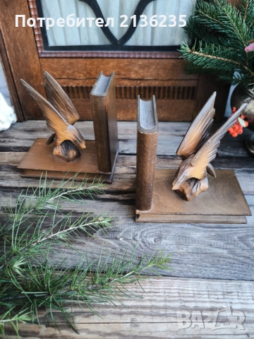 Дървени стопери за книги Орли, снимка 12 - Антикварни и старинни предмети - 52817506