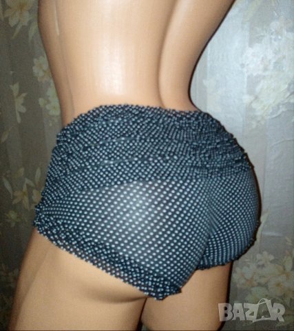 Бикини с къдрички-черни на бели точици- М, снимка 1