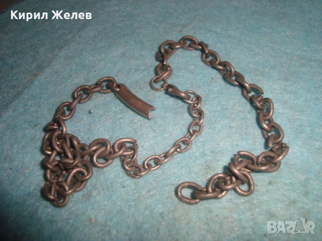 ПОСРЕБРЕНА ЗДРАВА СТОМАНЕНА ВЕРИЖКА СИНДЖИРЧЕ с ПОСРЕБРЕНА или СРЕБЪРНА АРТ ВИСУЛКА 18650