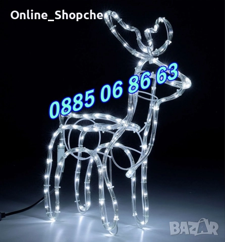 Коледен светещ елен, коледен елен височина 90 см, жълта светлина, снимка 5 - Декорация за дома - 52426018