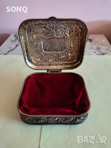 Страхотна Стара Посребрена Кутия За Бижута, снимка 3 - Антикварни и старинни предмети - 51156534