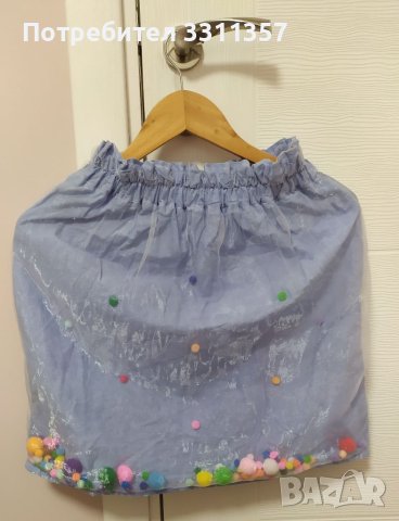 Празнична синя пола с подвижни топчета, 12 год. (152см.), снимка 2 - Детски рокли и поли - 40770003