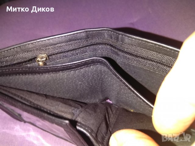 Портфейл марков на Хейшън №3 вътрешен цип естествена кожа 115х95мм, снимка 6 - Портфейли, портмонета - 37628272