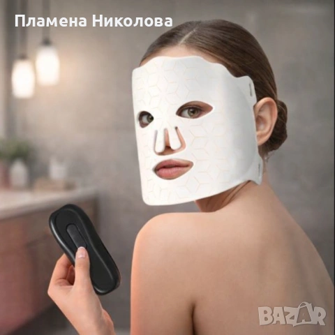 LED Маска за лице със 7 светлинни режима – Домашна фототерапия за по-чиста и спокойна кожа, снимка 7 - Други - 53253691