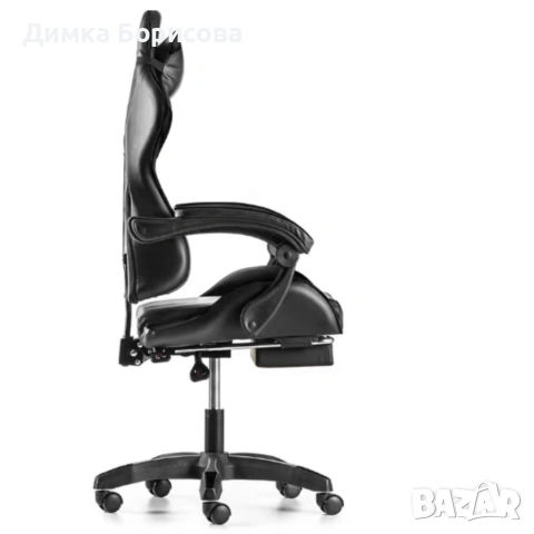 Геймърски стол с поставка за крака - подходящ за деца и тинейджъри- черно-син, снимка 11 - Друга електроника - 53242839