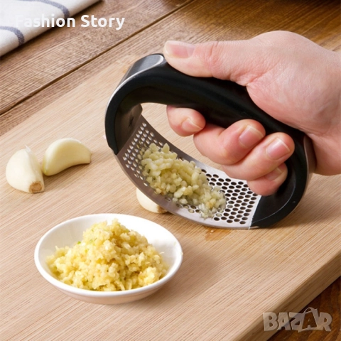 Ръчна преса за чесън от неръждаема стомана, снимка 3 - Аксесоари за кухня - 51786413