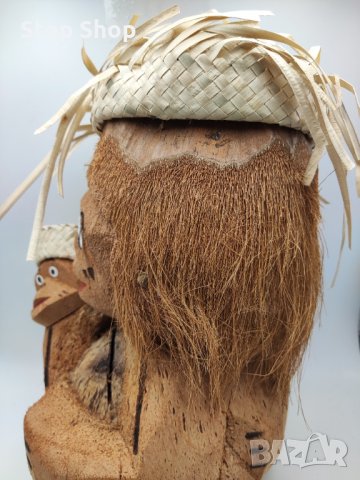 Голяма кокосова касичка за пари,стотинки , снимка 6 - Статуетки - 37788501