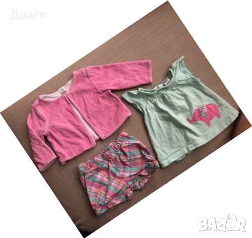 Блузка, панталонче и жилетка 6-9 месеца, снимка 1 - Комплекти за бебе - 30330562