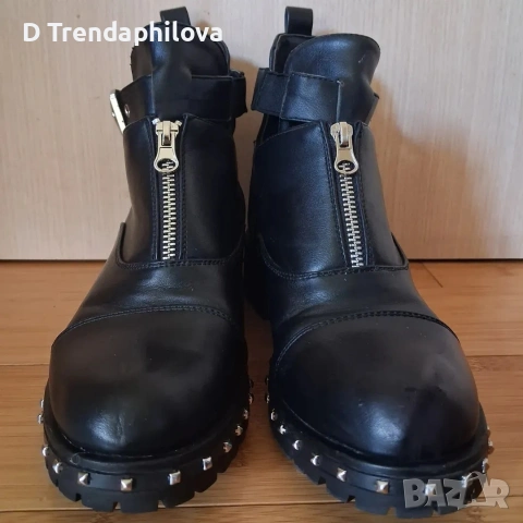 Черни боти на нисък ток, снимка 5 - Дамски боти - 54314470