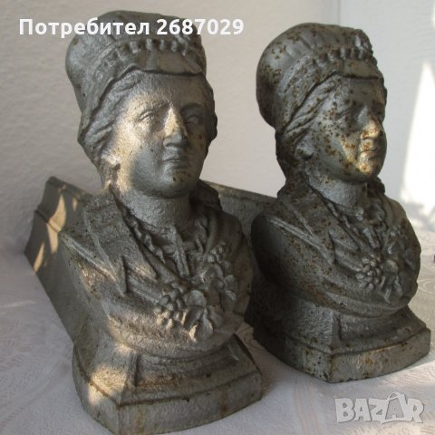 2 бр бюст или архитектурен елемент, метал, снимка 2 - Други ценни предмети - 32000419