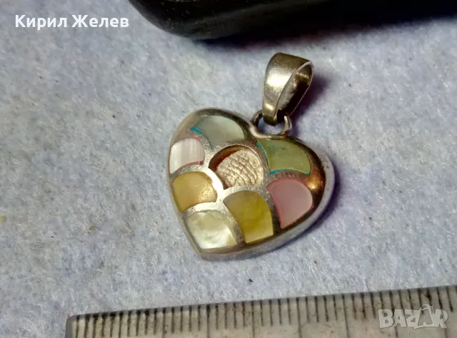 СТАР СКЪПОЦЕНЕН РОМАНТИЧЕН СЪРЦЕВИДЕН МЕДАЛЬОН СРЕБРО 925 АРТ ПЕНДАНТ 44832, снимка 7 - Колиета, медальони, синджири - 48901255
