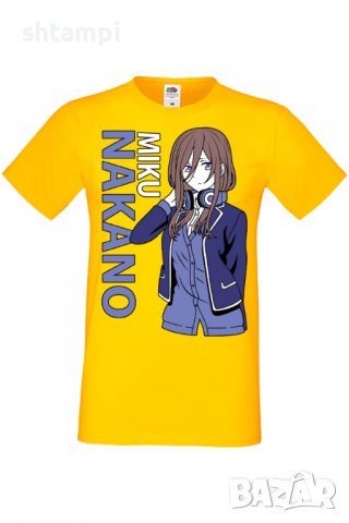 Мъжка тениска The Quintessential Quintuplets Miku Nakano,Анимация,игра,Празник,Повод,, снимка 10 - Тениски - 38122968